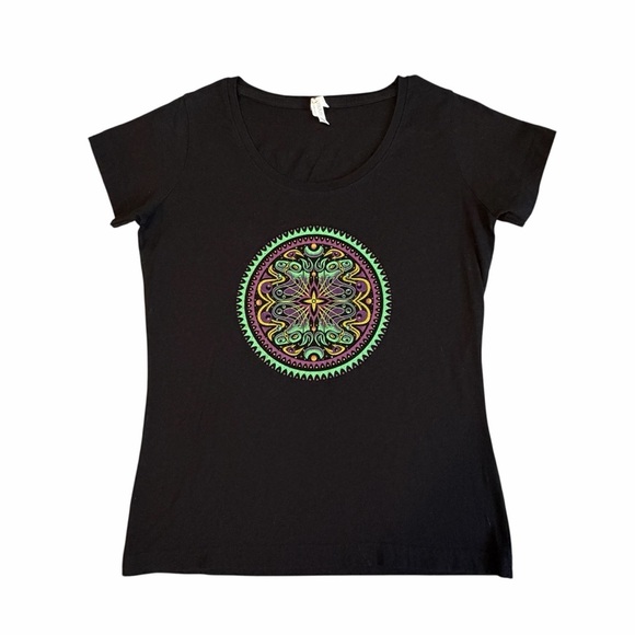 LAT Tops - Gov’t Mule Scoop Neck Womens Tee Black and Green Size Medium #2105